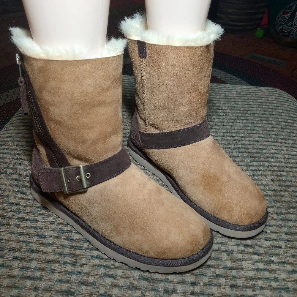 UGG Tan and Brown Winter Boots - Picture 2 of 12